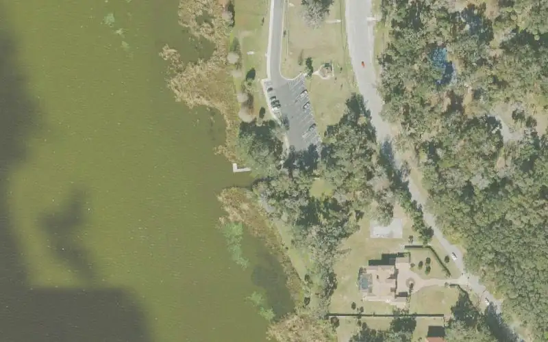 Aerial photo of the area around Magnolia Park Boat Ramp, Orange County