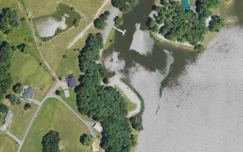 Aerial photo of the area around Marion County Lake Ramp, Marion County