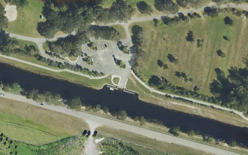 Aerial photo of the area around Markham Park - New River Canal Boat Ramp, Broward County