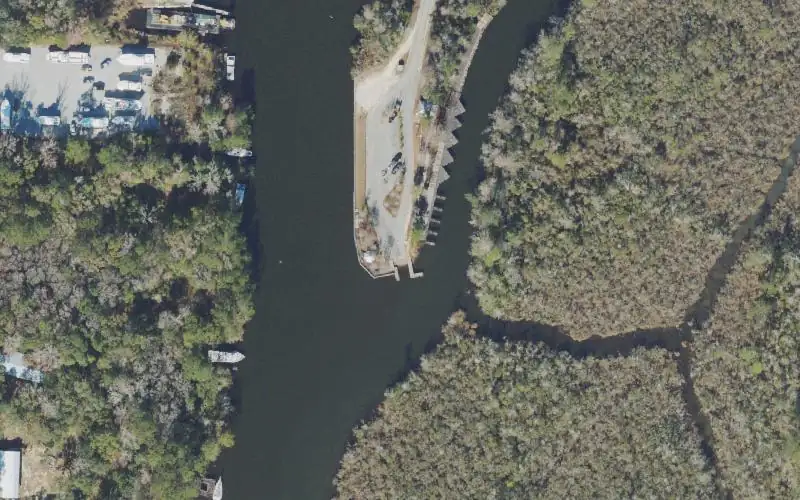 Aerial photo of the area around Marse Landing at Four Mile Creek Park (The Point), Walton County