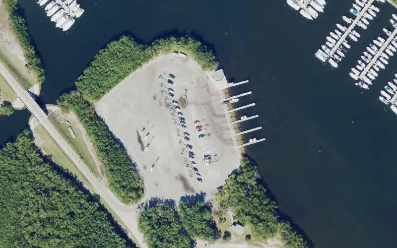 Aerial photo of the area around Matheson Hammock County Park - Boat Ramp, Miami-Dade County