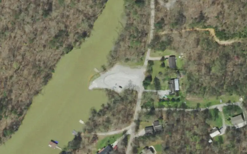 Aerial photo of the area around Mattie Randolph Access, Campbell County