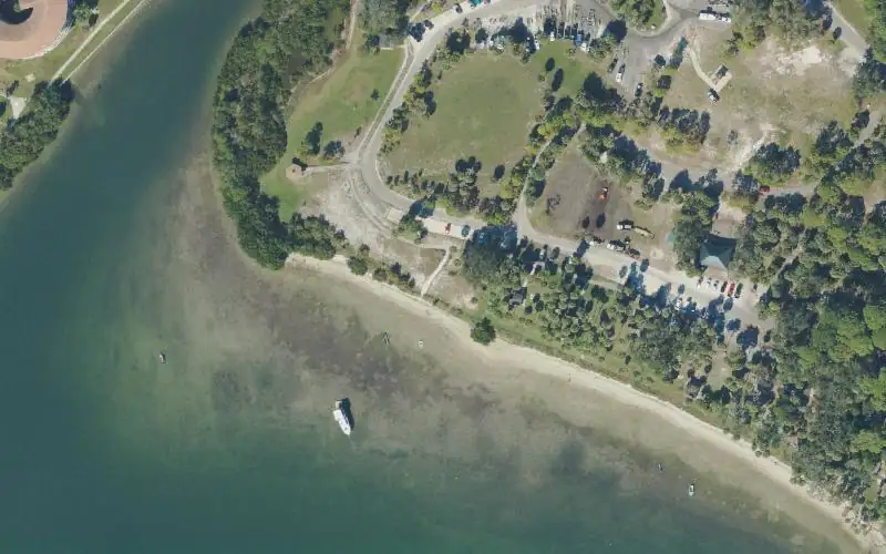 Aerial photo of the area around Maximo Park Beach Paddlecraft Access, Pinellas County