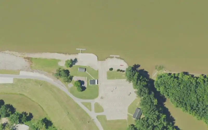 Aerial photo of the area around Maysville River Park Ramp, Mason County