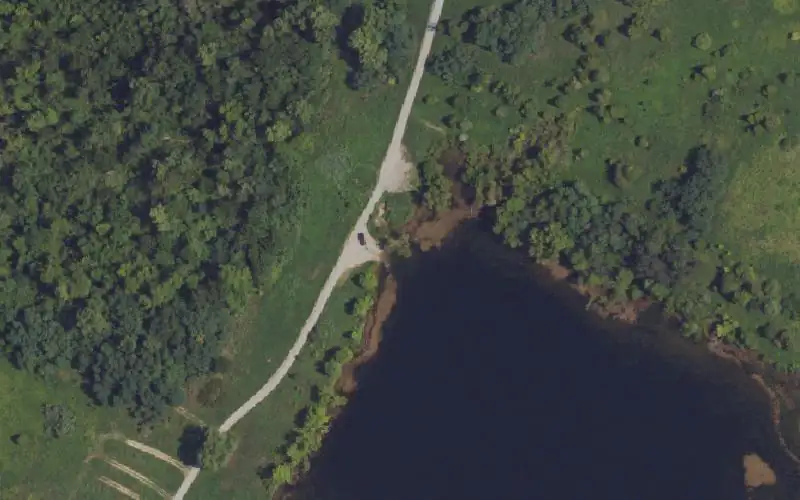 Aerial photo of the area around Merlin Lake 1, Muhlenberg County