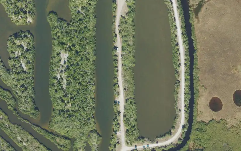 Aerial photo of the area around Merritt Island National Wildlife Refuge - Pattillo Creek Paddlecraft Access Points, Brevard County