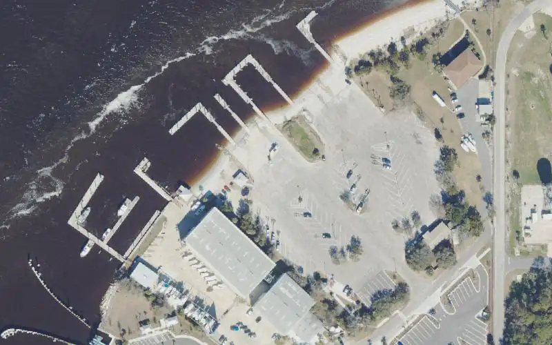 Aerial photo of the area around Michael B. Scanlon Mayport Boat Ramp, Duval County