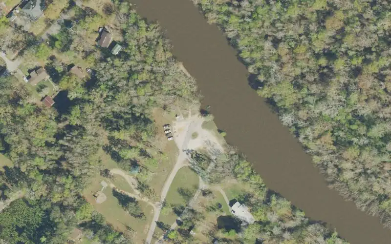 Aerial photo of the area around Molino Public Boat Ramp, Escambia County