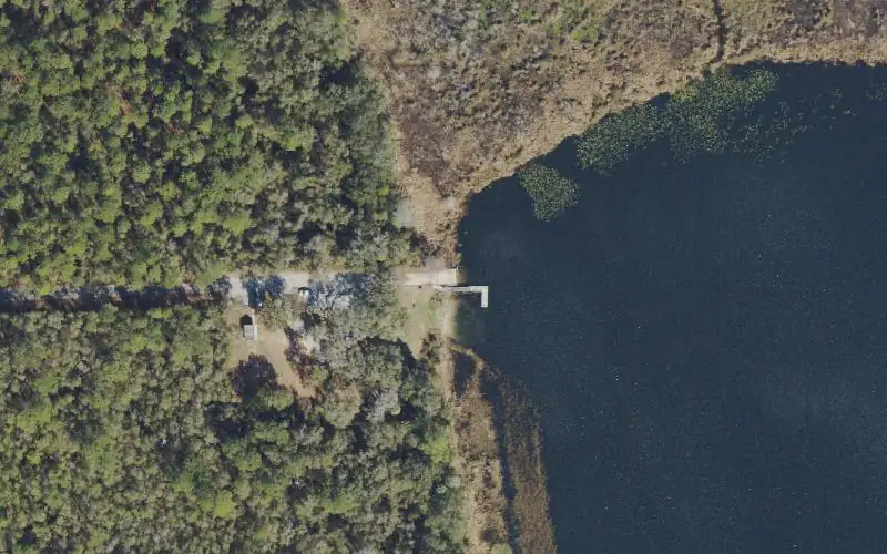 Aerial photo of the area around Moorehead Park Public Boat Ramp, Marion County