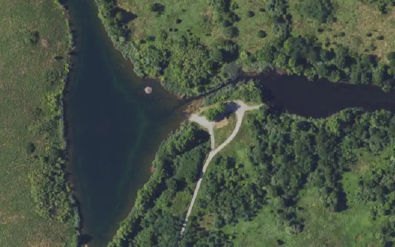 Aerial photo of the area around Musky Lake, Ohio County