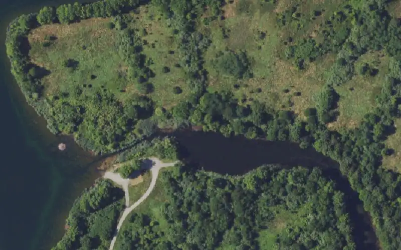 Aerial photo of the area around Musky Pit, Ohio County