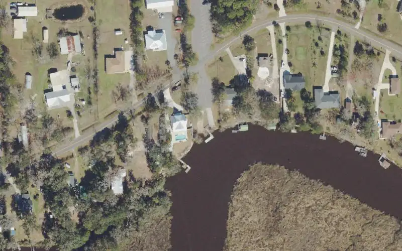Aerial photo of the area around Nassau Landing (Edwards Road) Boat Ramp, Nassau County