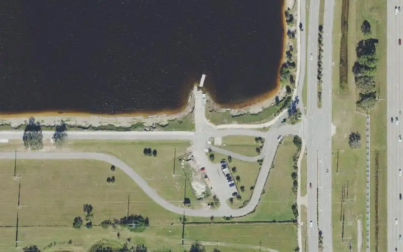 Aerial photo of the area around Nathan Benderson Park Non-Motorized Boat Ramp (Main Watersport Lake), Sarasota County