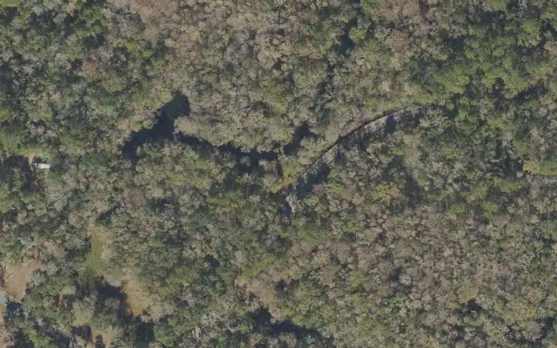 Aerial photo of the area around Natural Bridge Battlefield Historic State Park - Canoe Access Site, Leon County