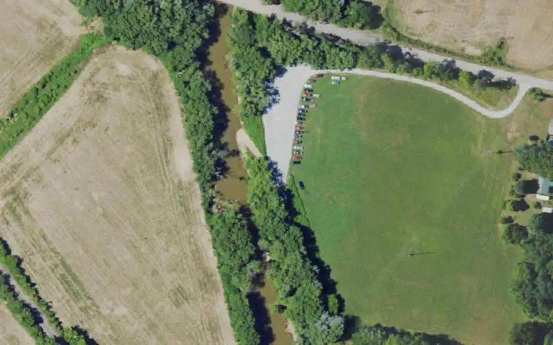 Aerial photo of the area around New Haven Ramp, Nelson County
