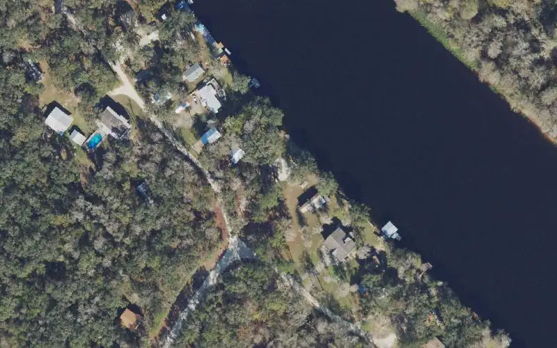 Aerial photo of the area around New Pine Landing, Dixie County