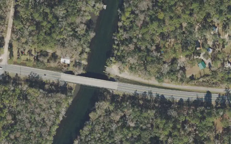 Aerial photo of the area around Newport Park Boat Ramp, Wakulla County