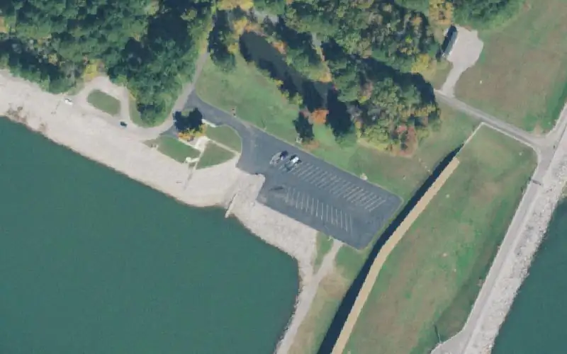 Aerial photo of the area around Nickajack Dam, Marion County