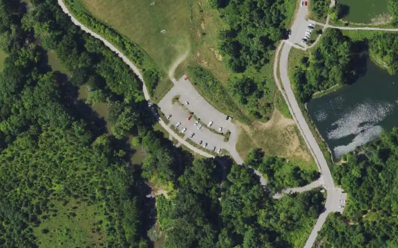 Aerial photo of the area around North Beckley Canoe Access, Jefferson County