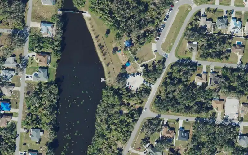 Aerial photo of the area around North Port Blueways - Blue Ridge Park - Kayak Dock, Sarasota County