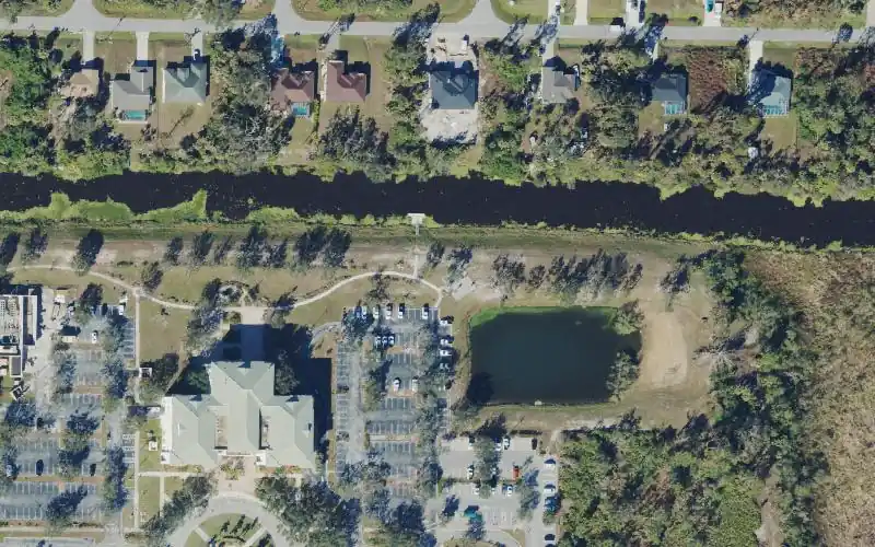Aerial photo of the area around North Port City Hall Park - Kayak Dock, Sarasota County