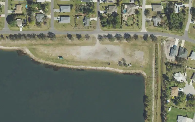 Aerial photo of the area around O.L. Peacock Park Canoe Launch, St. Lucie County