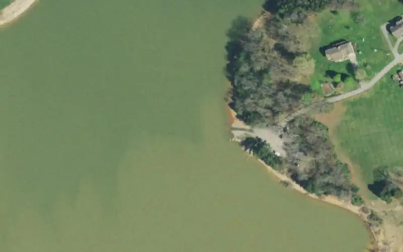 Aerial photo of the area around Oak Grove Access Area, Grainger County