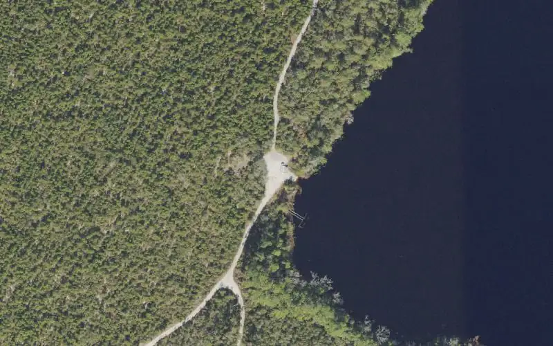 Aerial photo of the area around Ocala National Forest - Grasshopper Lake Public Boat Ramp, Lake County