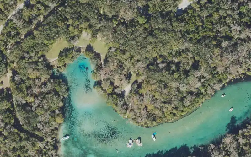 Aerial photo of the area around Ocala National Forest - Silver Glen Springs Recreation Area - Paddlecarft Launch, Marion County