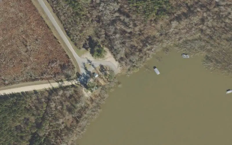Aerial photo of the area around Ocheesee Landing on Apalachicola River, Jackson County