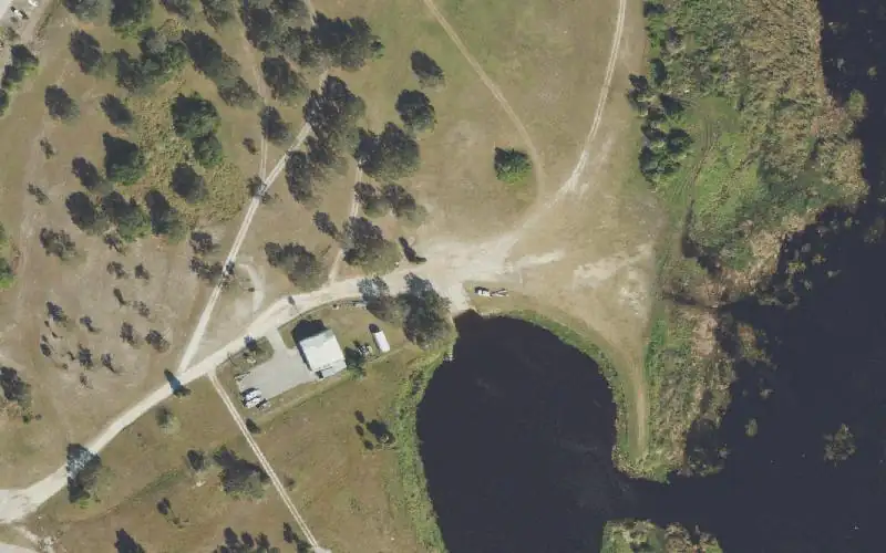 Aerial photo of the area around Okee-Tantie Recreation Area Airboat Ramp, Okeechobee County