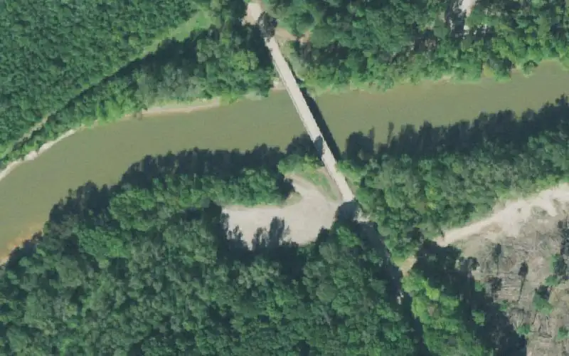 Aerial photo of the area around Old Turnpike Road Boat Ramp, Obion County