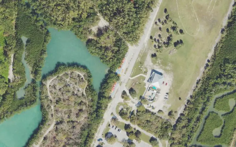 Aerial photo of the area around Oleta River State Park - Outdoor Center Paddlecraft Rentals and Launch, Miami-Dade County