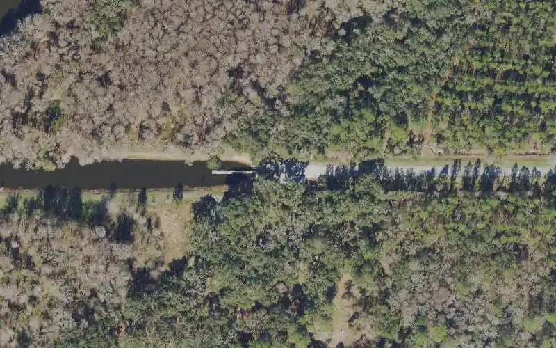 Aerial photo of the area around Owen-Illinois Park at Windsor, Alachua County