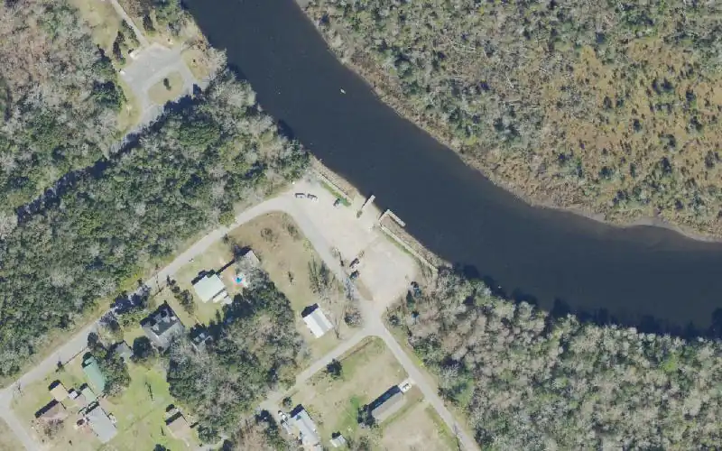 Aerial photo of the area around Oyster Pile Public Boat Ramp, Santa Rosa County