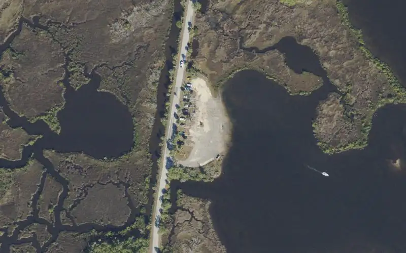 Aerial photo of the area around Ozello Park - John Brown Drive Airboat and Johnboat Sand Ramp, Citrus County