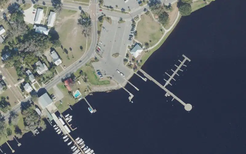 Aerial photo of the area around Palatka Riverfront Park - Boat Ramp, Putnam County