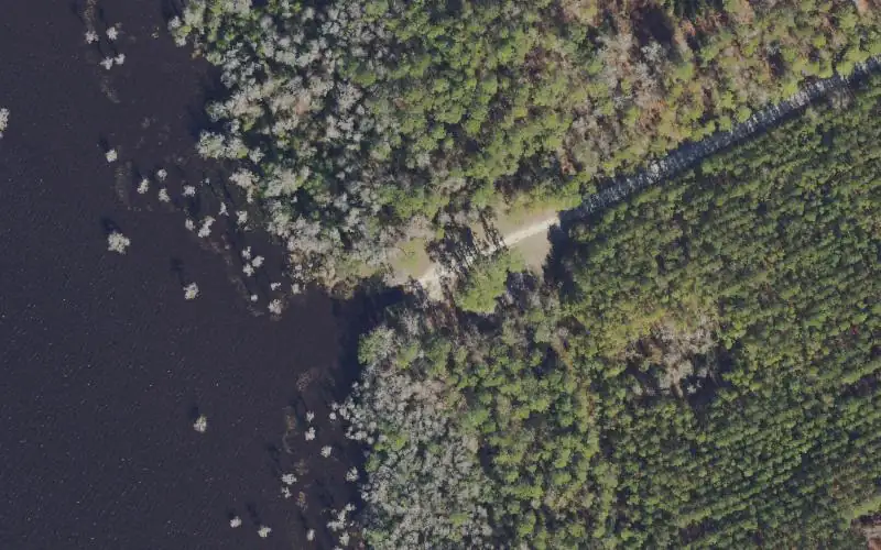 Aerial photo of the area around Palestine Lake Public Boat Ramp (Small Boats), Union County
