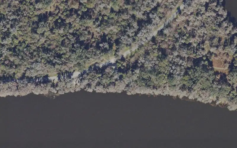 Aerial photo of the area around Palm Point Park Kayak Access (Limited Parking), Alachua County