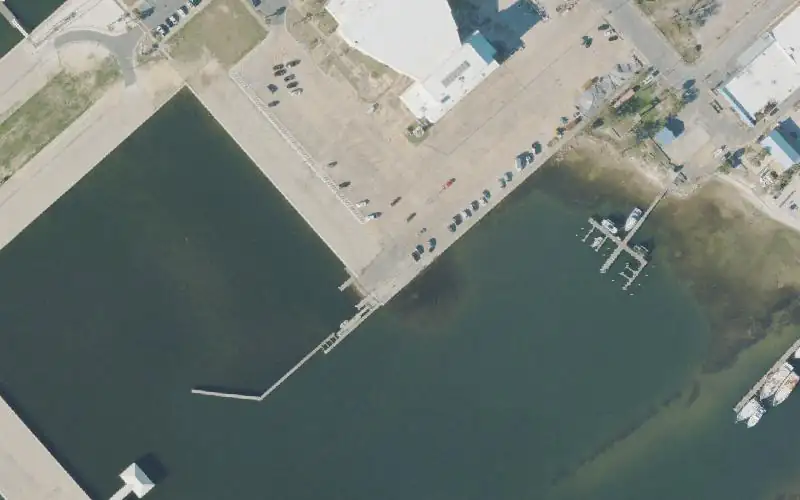 Aerial photo of the area around Panama City Marina Public Boat Ramp, Bay County