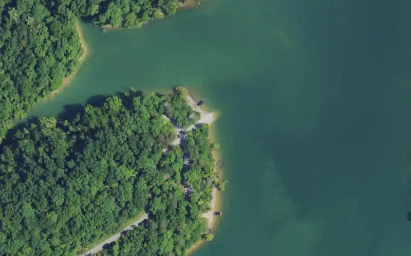 Aerial photo of the area around Park Forest Behears Ramp, Wayne County