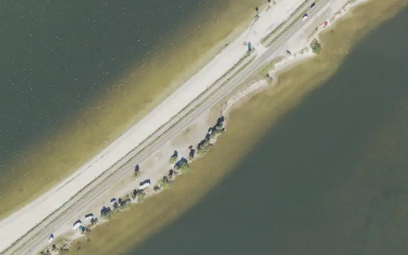 Aerial photo of the area around Parrish Park - Max Brewer Parkway - Paddlecraft Beach South, Brevard County