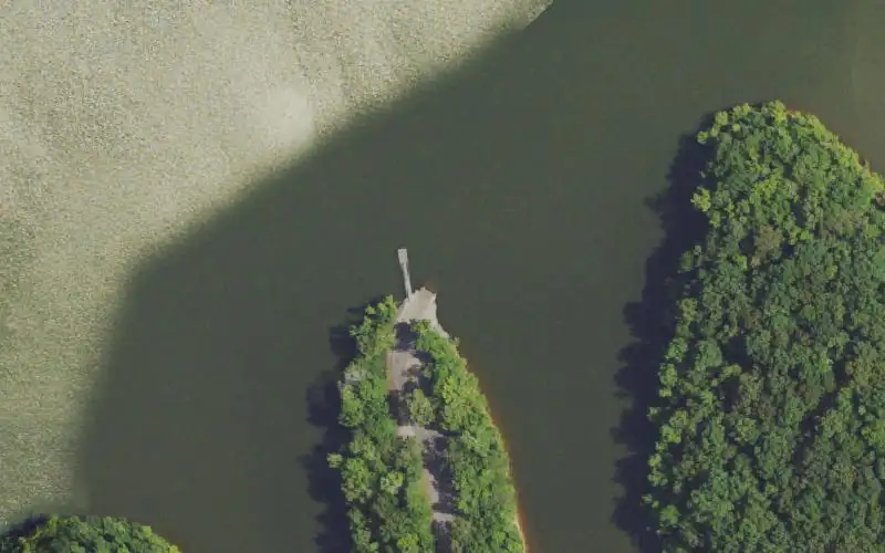 Aerial photo of the area around Patterson's Point, Calloway County