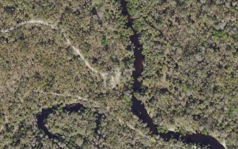 Aerial photo of the area around Paynes Creek Historic State Park - Canoe Launch, Hardee County