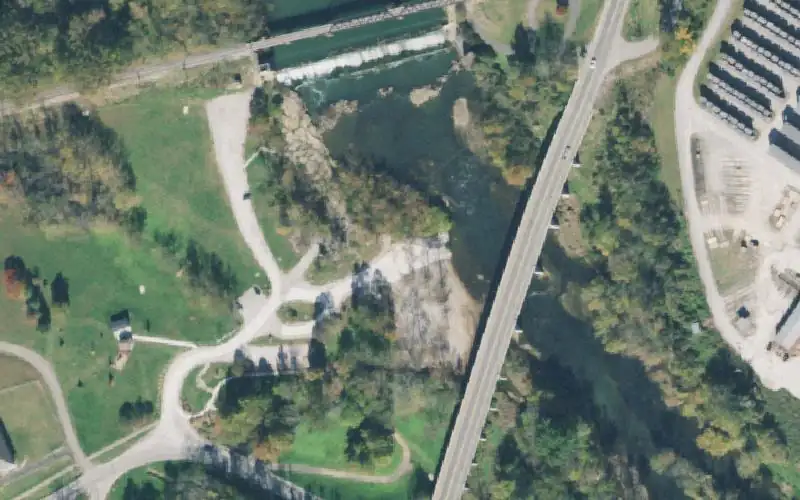 Aerial photo of the area around Pepper Branch Park, Warren County