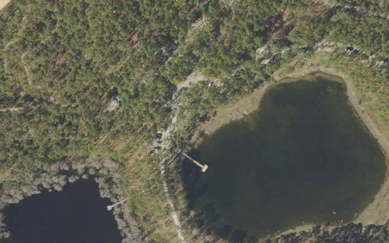 Aerial photo of the area around Pine Log State Forest - Sand Pond Recreation Area - East Canoe Access, Washington County