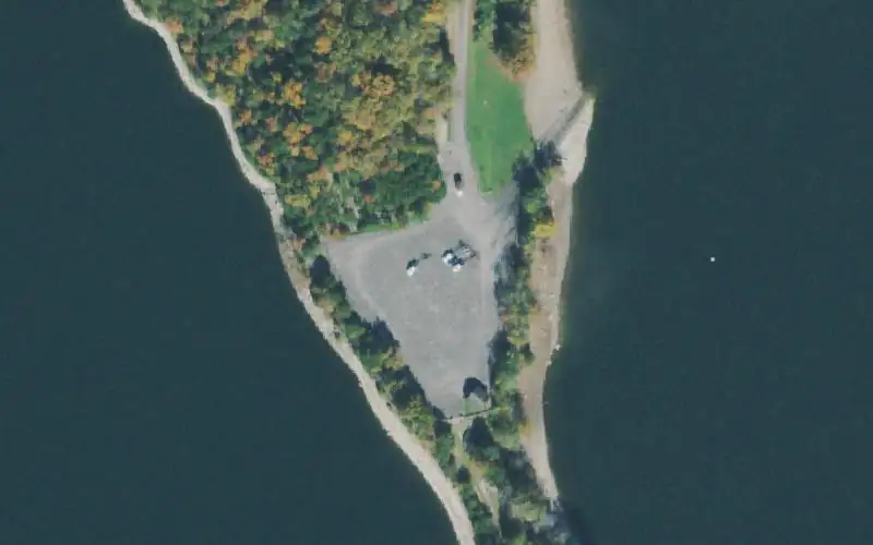 Aerial photo of the area around Pleasant Grove Recreation Area, Clay County
