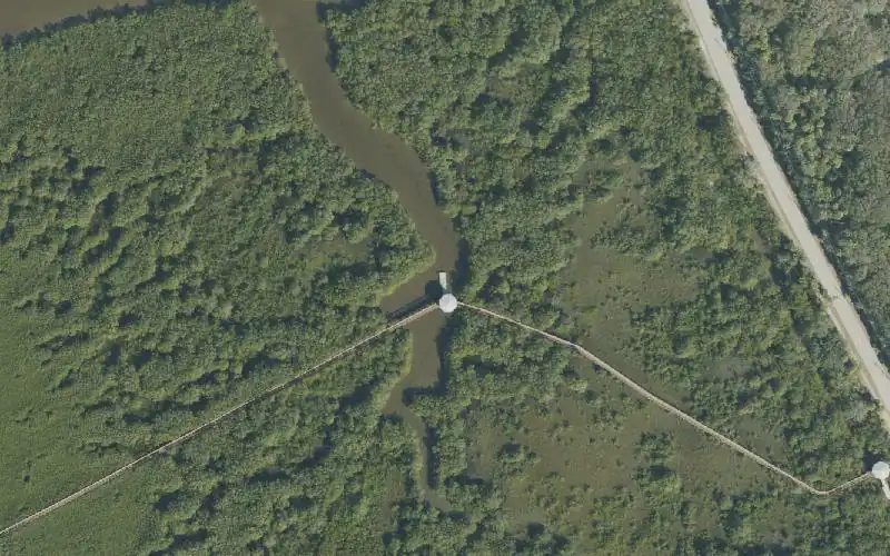 Aerial photo of the area around Ponce Preserve Paddlecraft Launch Dock - Midway, Volusia County