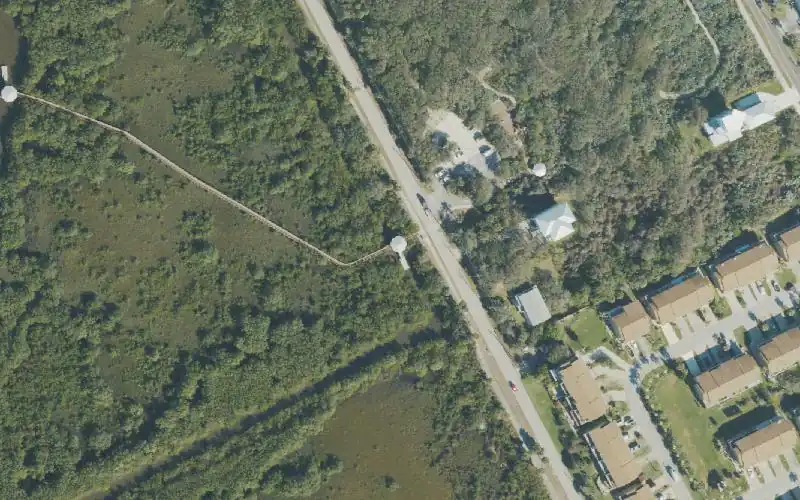 Aerial photo of the area around Ponce Preserve Paddlecraft Launch Dock - Parking Area, Volusia County
