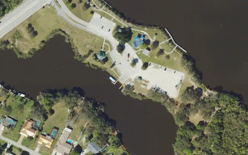 Aerial photo of the area around Port St. Lucie River Park Marina, St. Lucie County